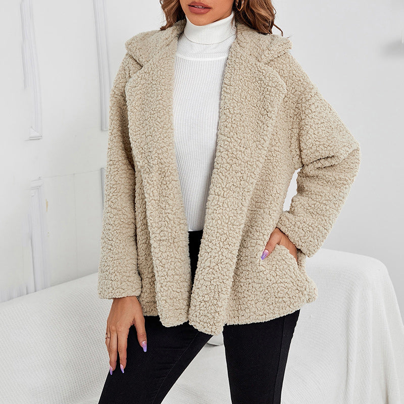 Lapel Loose Plush Jacket