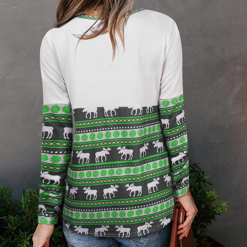 Christmas Print Bottoming Shirt