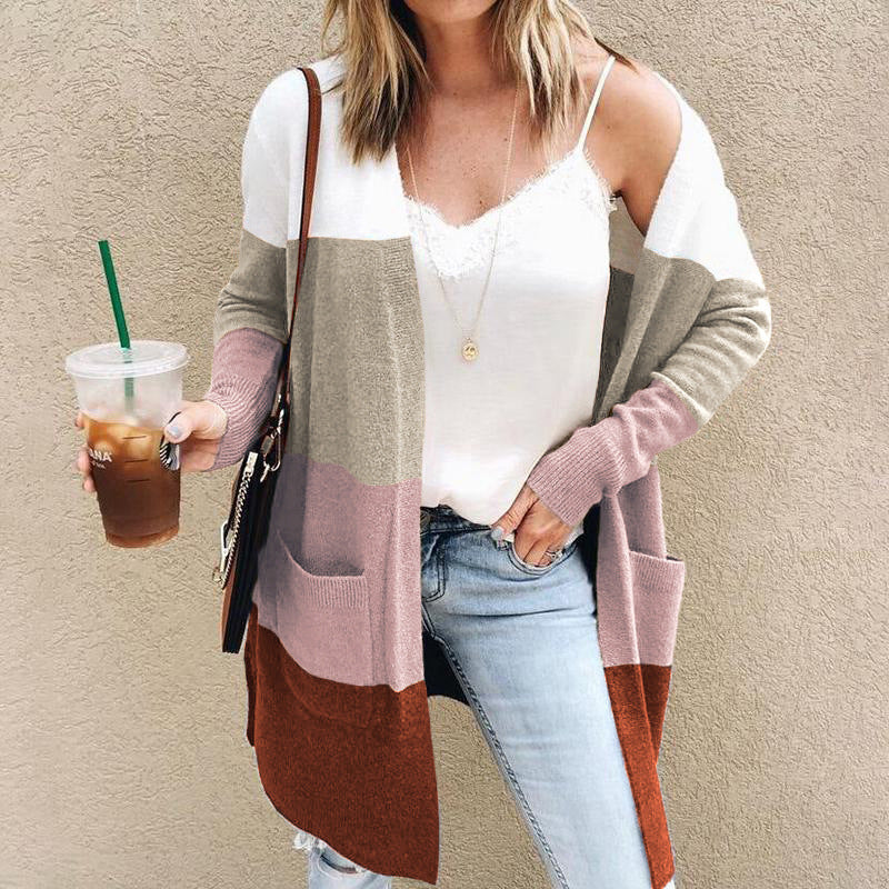 Contrast Cardigan Sweater