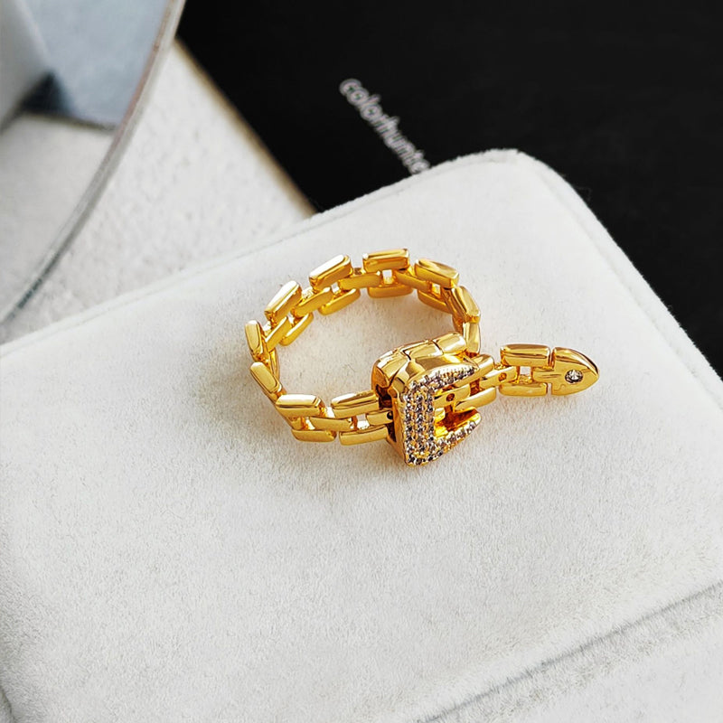 Chain Shape Buckle Ring