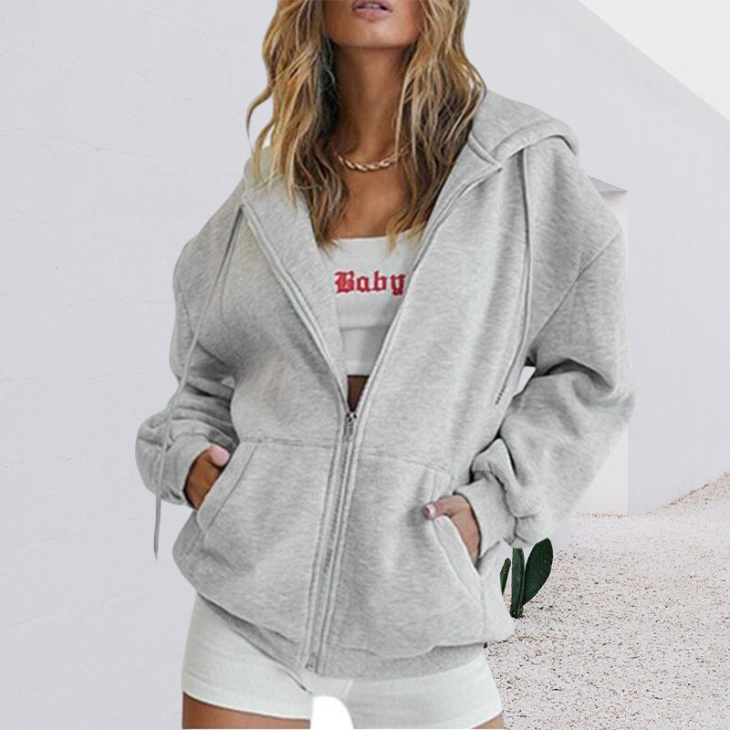 Zip Hooded Cardigan Jacket
