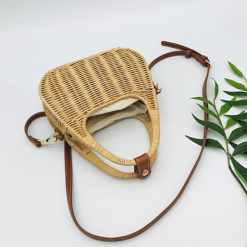 RATTAN STRAW MINI CROSSBODY BAG