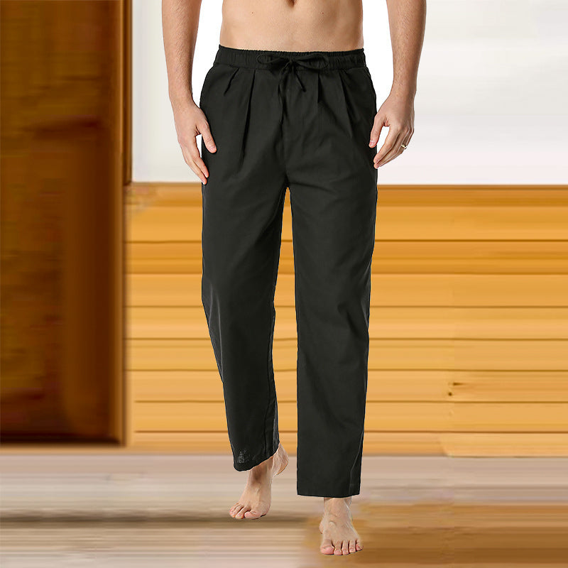 Men’s Cotton Linen Drawstring Pants