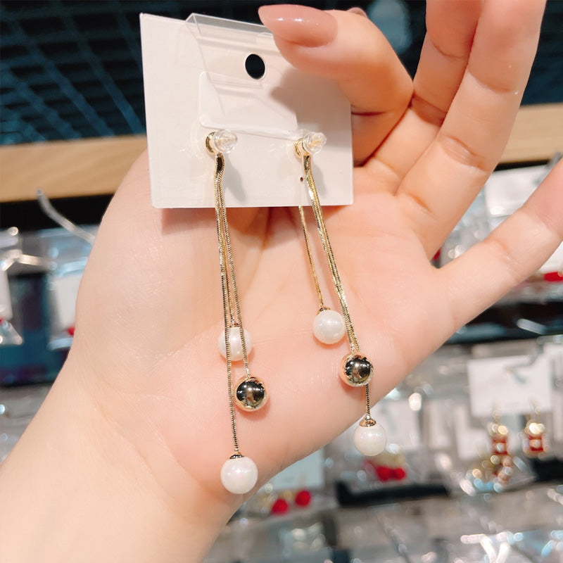 Mermaid Bead Fringe Earrings