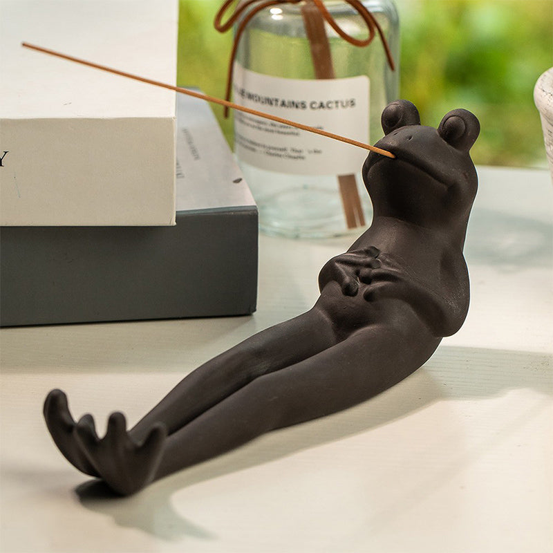 Meditate Frog Incense Stick Holder