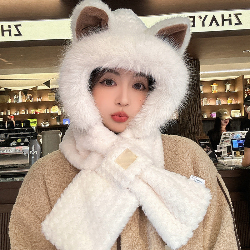 Cute Fox Ears 2-in-1 Hat and Scarf