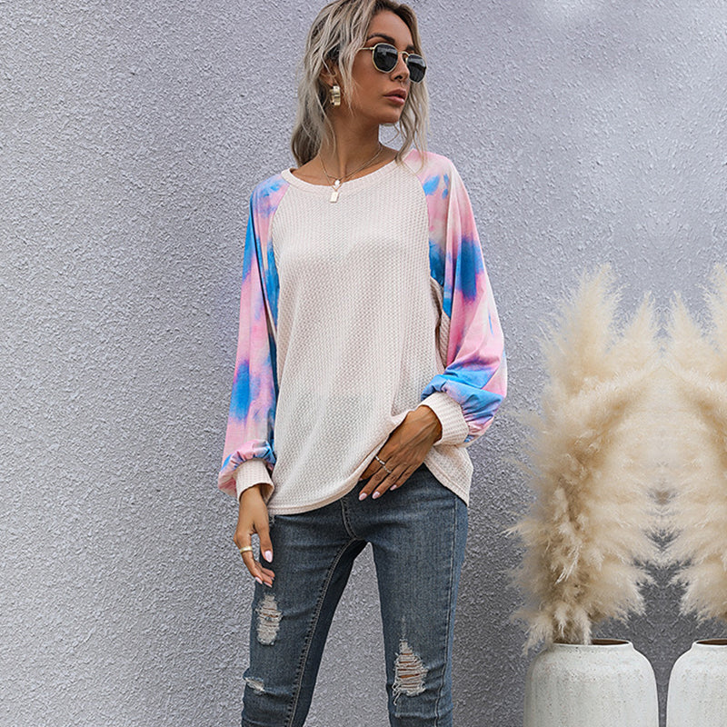 Tie-dye Crew Neck Panel T-shirt