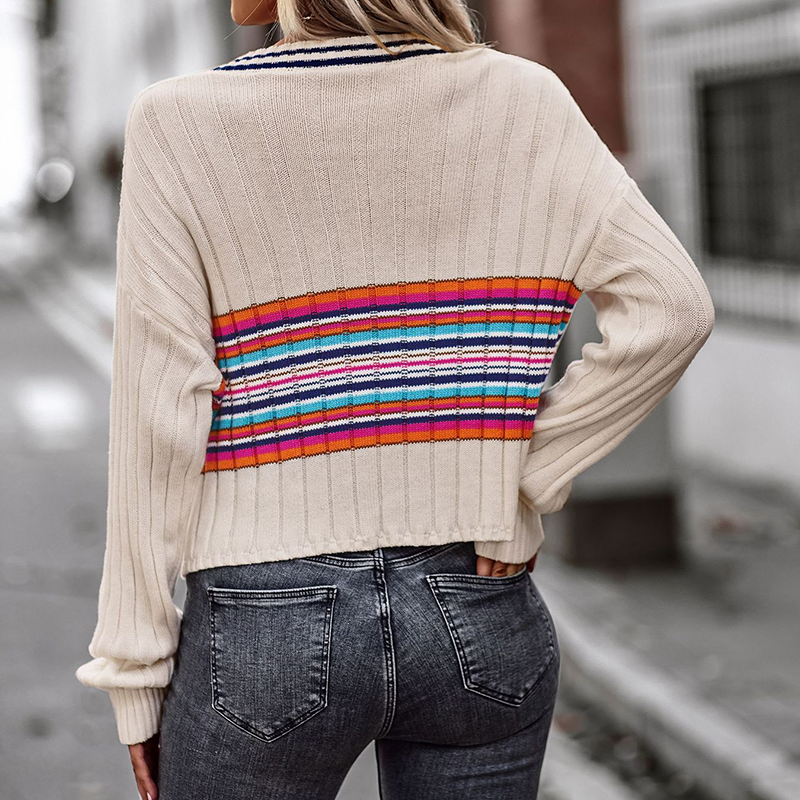 V-neck Paneled Sweater