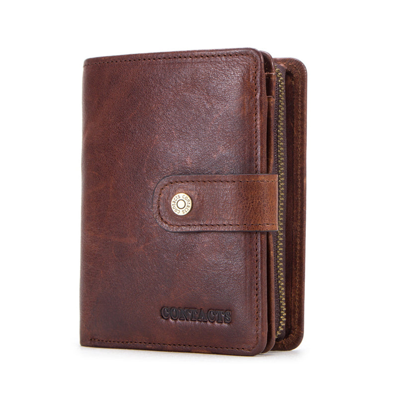 Genuine Leather Passport Holder Cover Wallet with Multi Card Slots