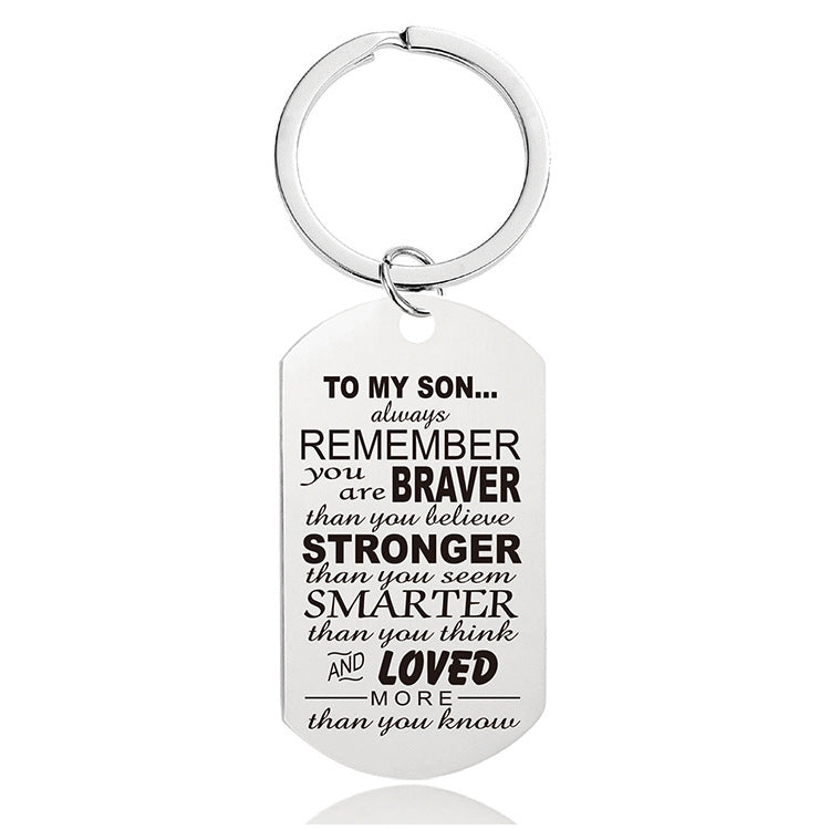 Mother's Day Lettering Metal Keychain with box