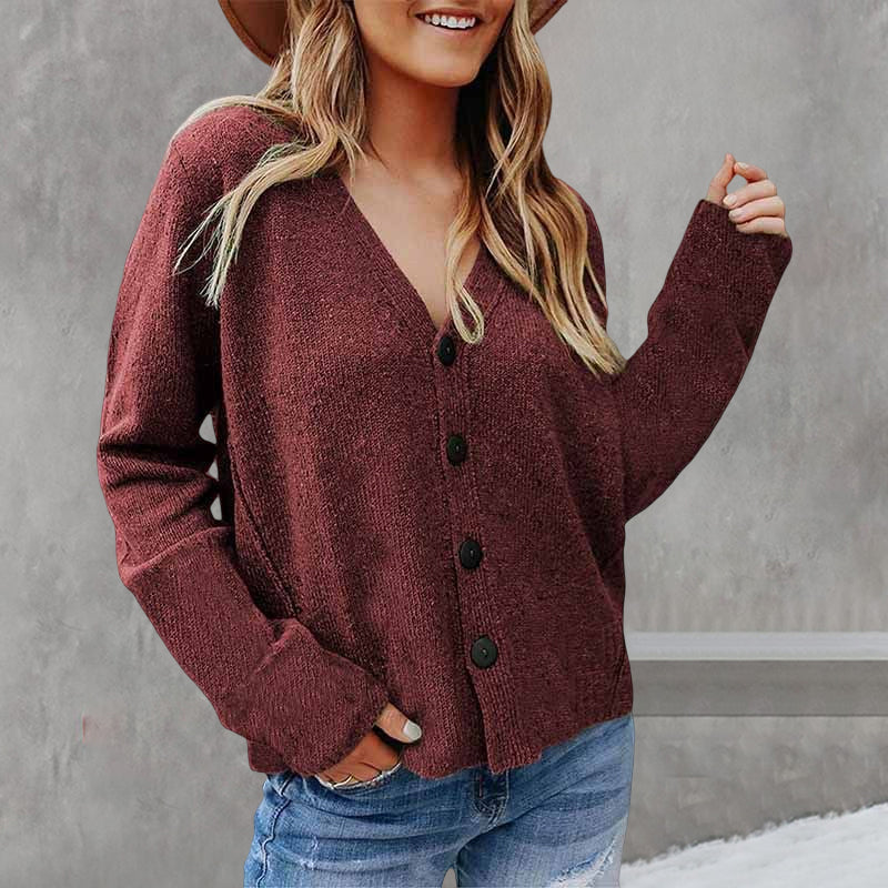 Solid Button Knit Jacket