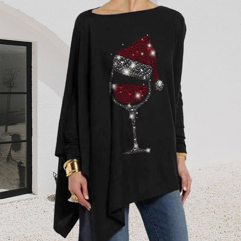 Red Wine Glass Irregular T-Shirt