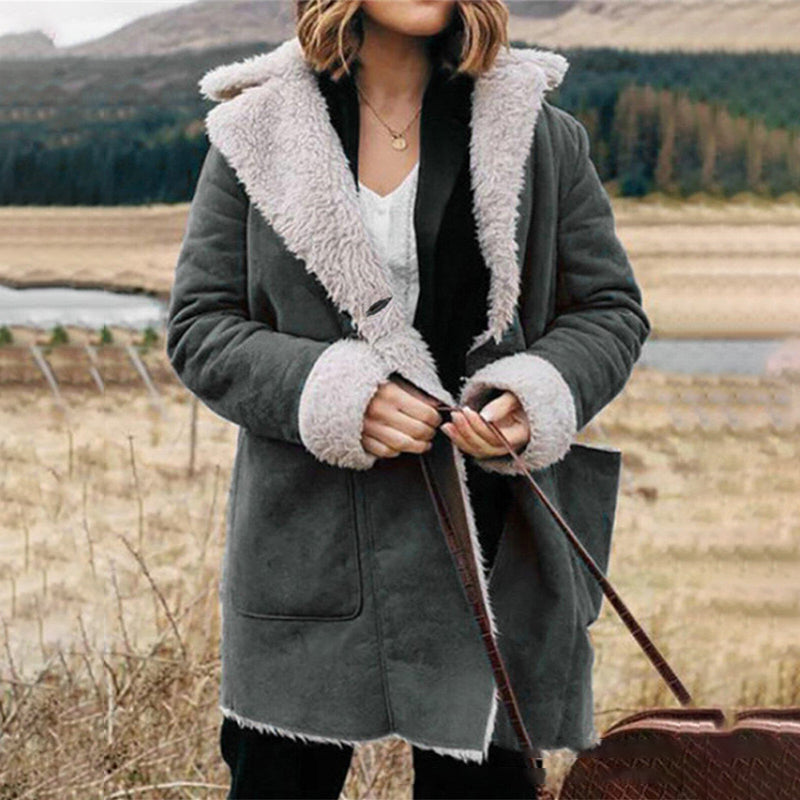 Lapel Thick Plush Jacket