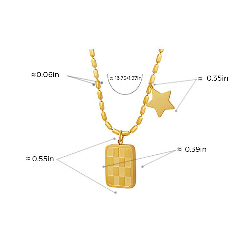 Checkerboard Shape Necklace