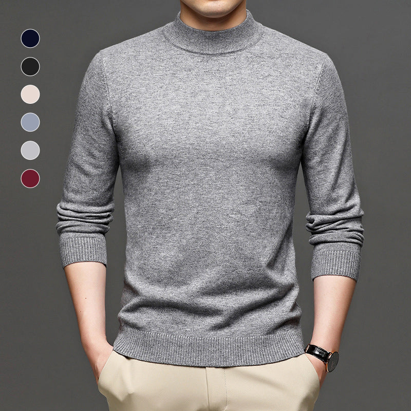 Half Turtleneck Cashmere Knit Sweater