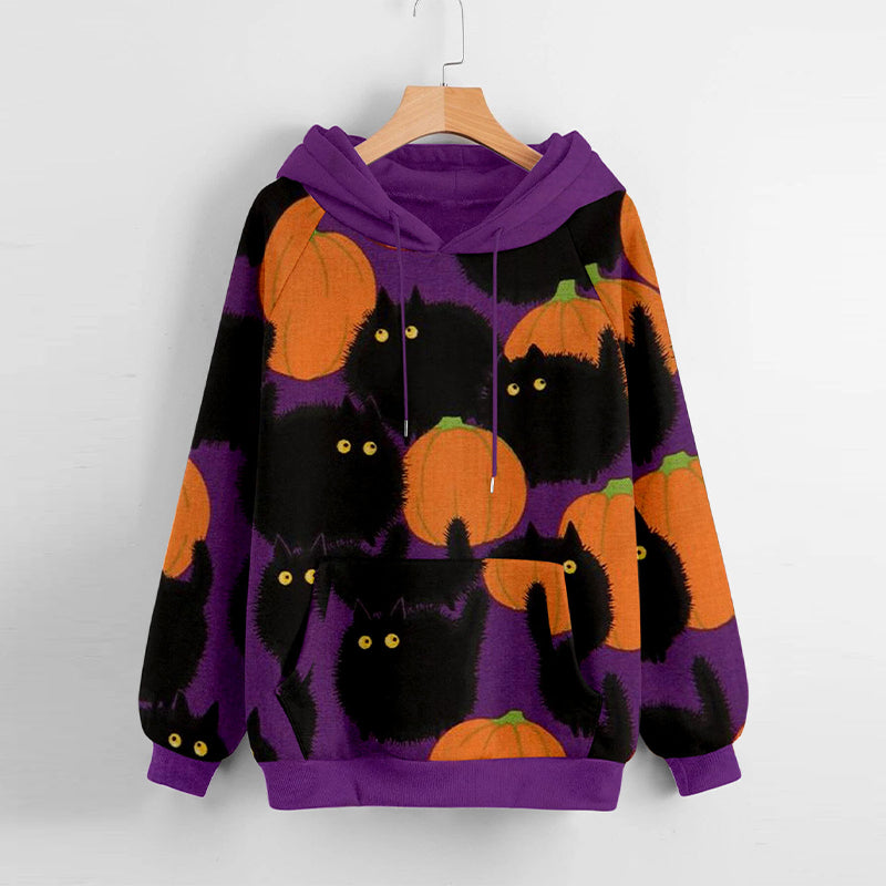 Pumpkin Print Long Sleeve Sweatshirt