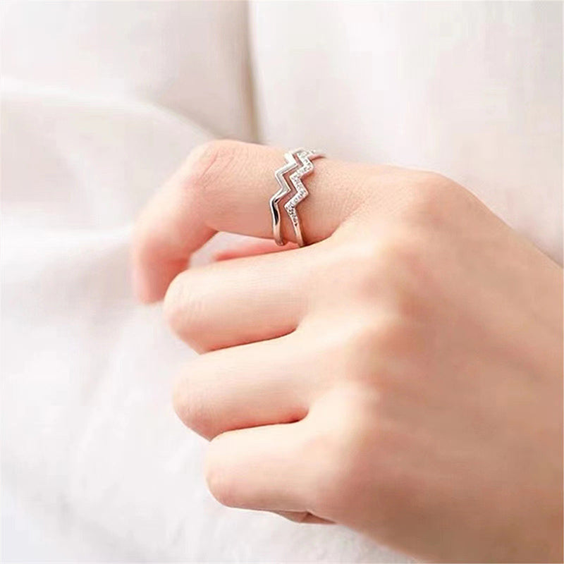 Double Diamond Wave Ring