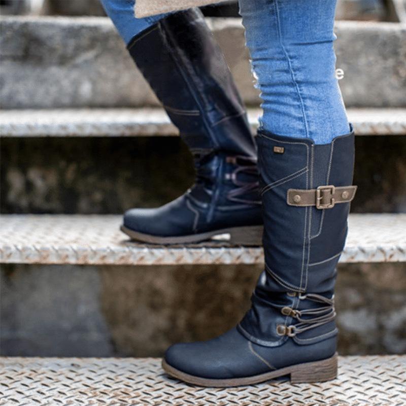 Zippered High-heeled Boots for Women