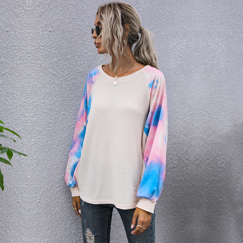 Tie-dye Crew Neck Panel T-shirt