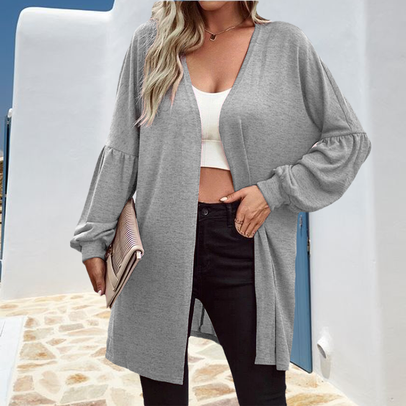 Solid Color Long Sleeve Cardigan