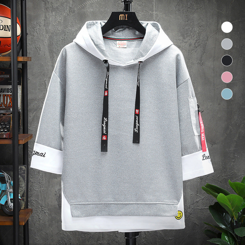 Hooded Mid Sleeve Sweatshirt