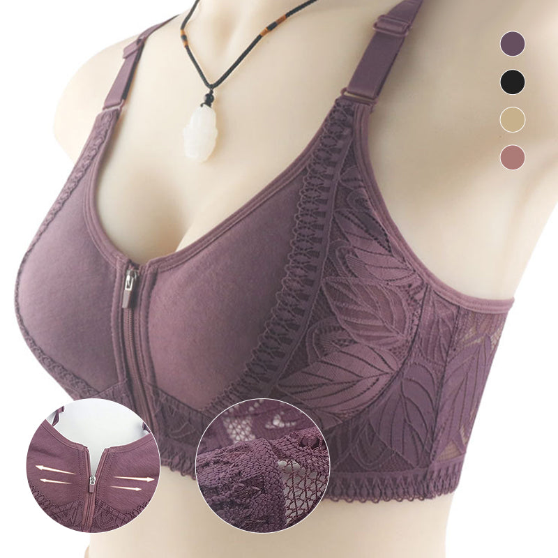 Womens Zip Front Closure Plus Size Bra