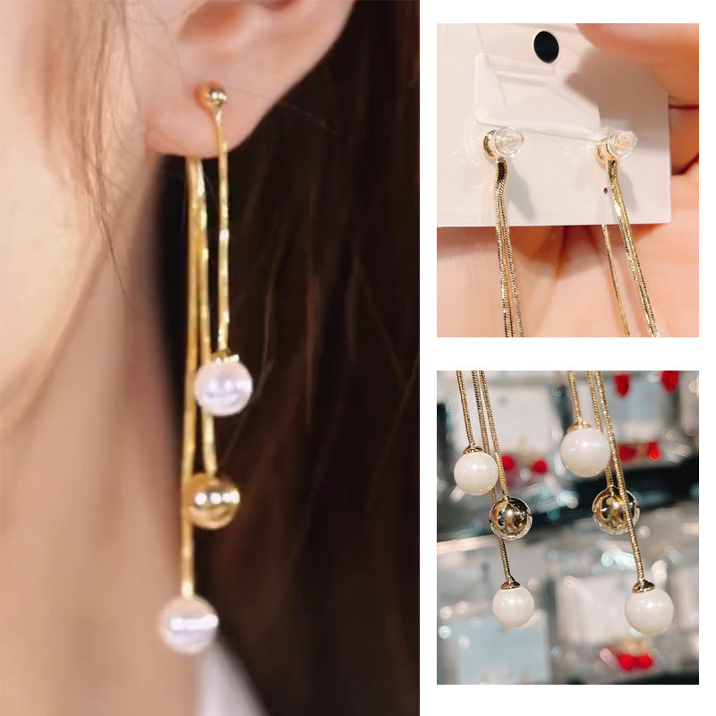 Mermaid Bead Fringe Earrings
