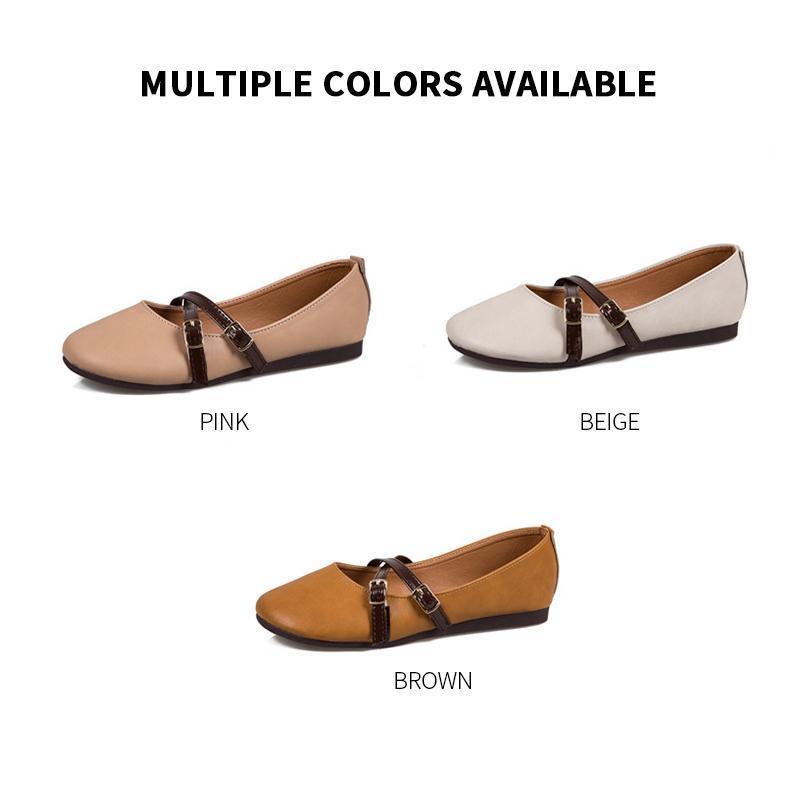 Women's Crisscross Buckle Ballet Flat