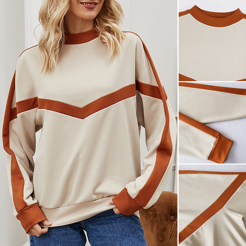Long Sleeve Colorblock Sweatshirt
