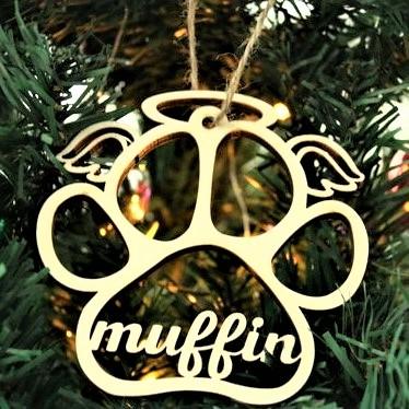 PERSONALIZED DOG/CAT PAW CHRISTMAS ORNAMENT