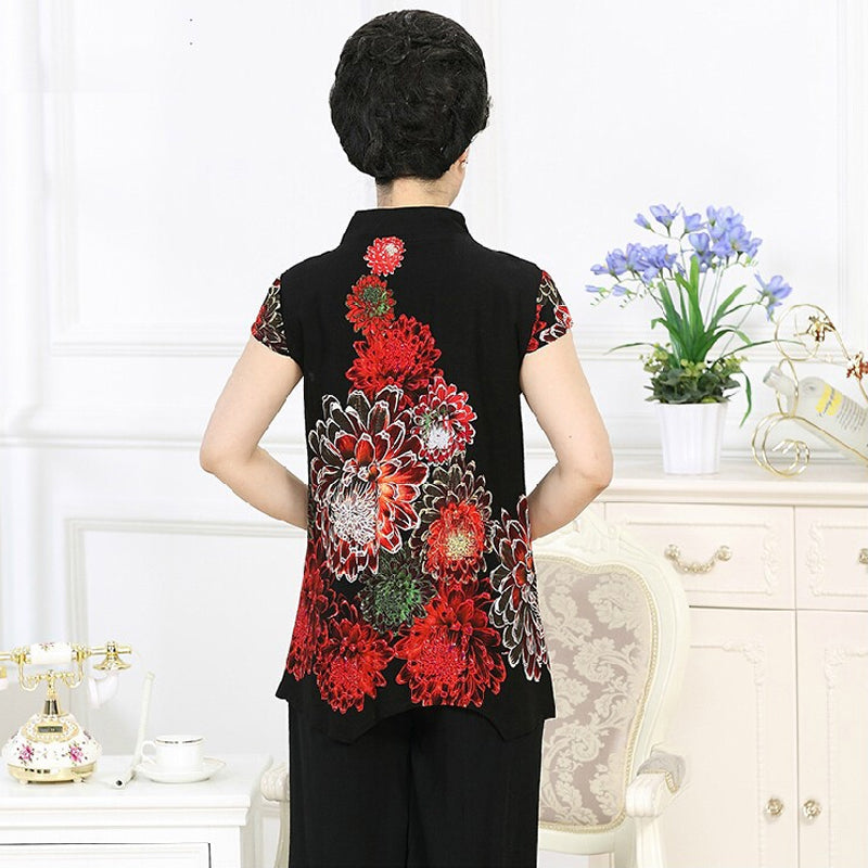 Elderly Cotton and Linen Two Piece Set