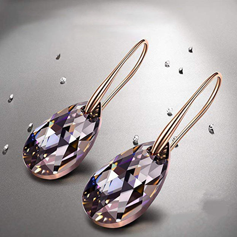 Black Aurora Borealis Drop Earrings