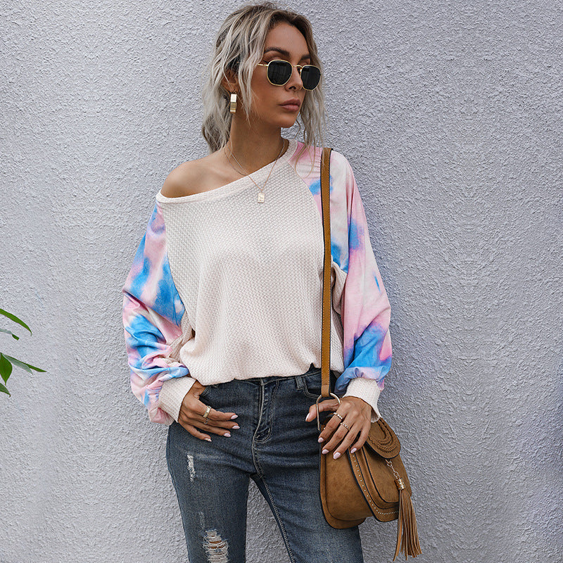 Tie-dye Crew Neck Panel T-shirt