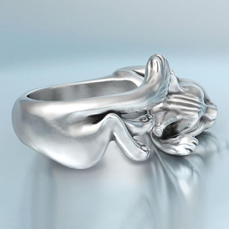 Lazy Cat 3D Open Ring