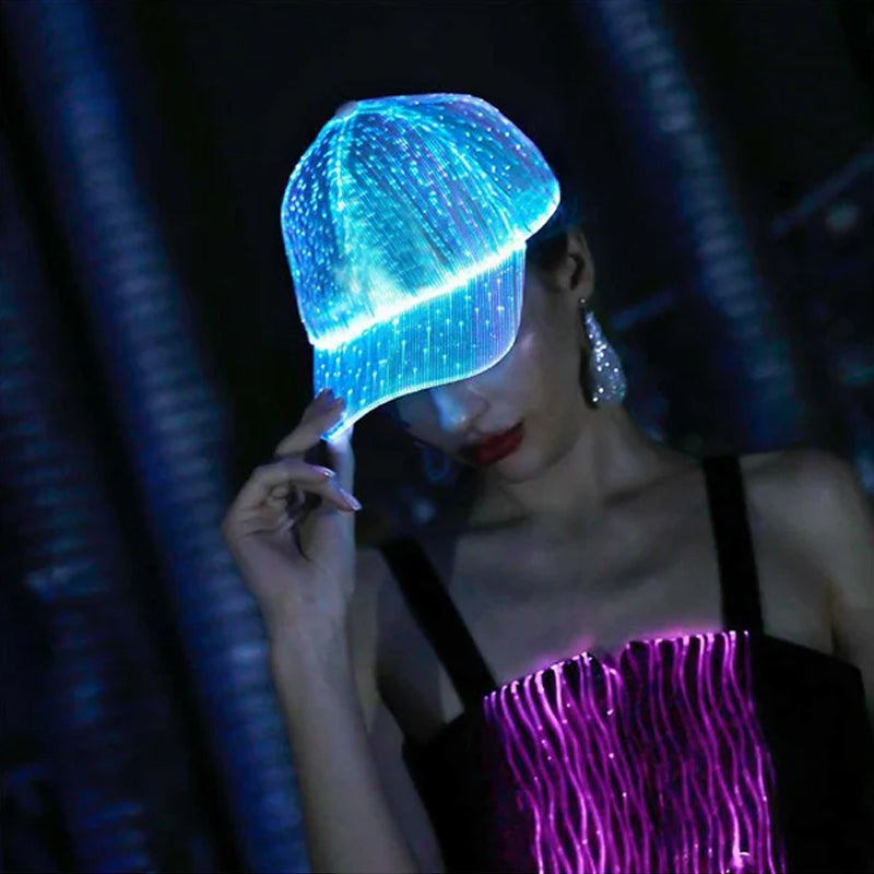 Fluorescent Fiber Optic Baseball Cap