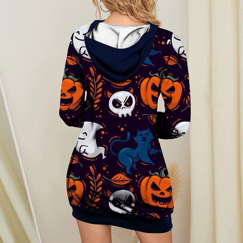 Pumpkin Digital Print Hoodie