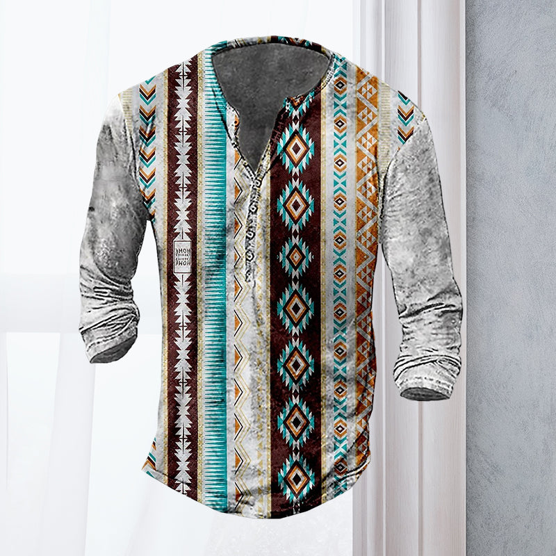 Long Sleeve Vintage Print T-Shirt