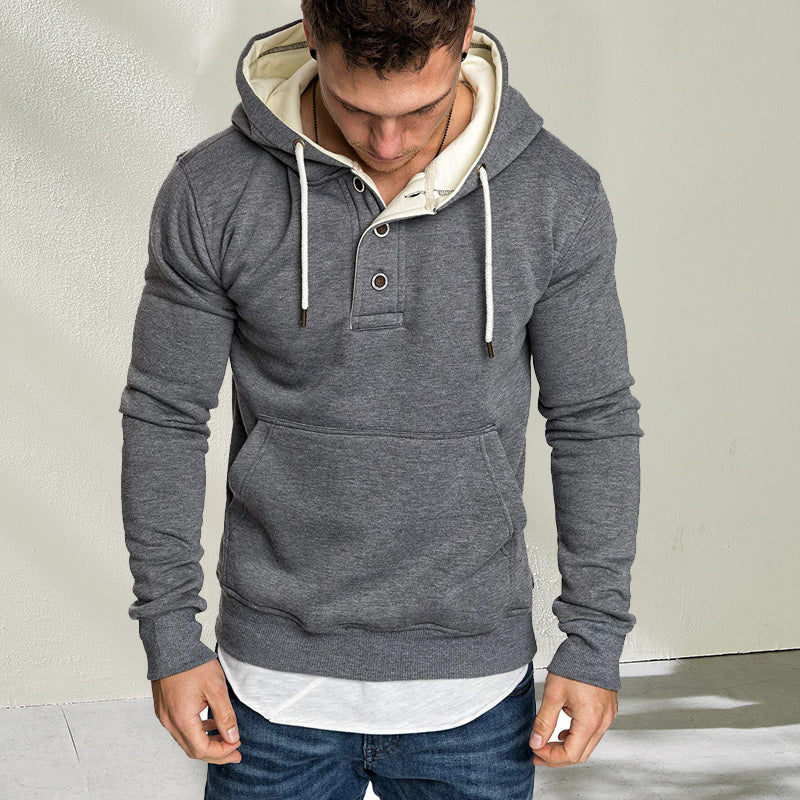 Hooded Button Sweater