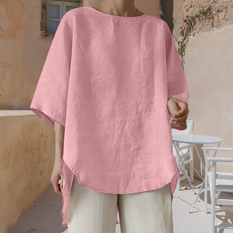 Women's Cotton Linen Solid Color Casual Top