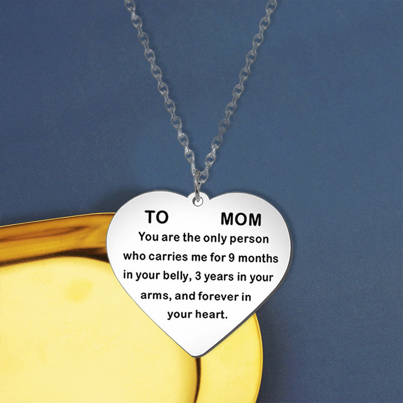 Heart-shaped TO MOM Necklace, Keyring