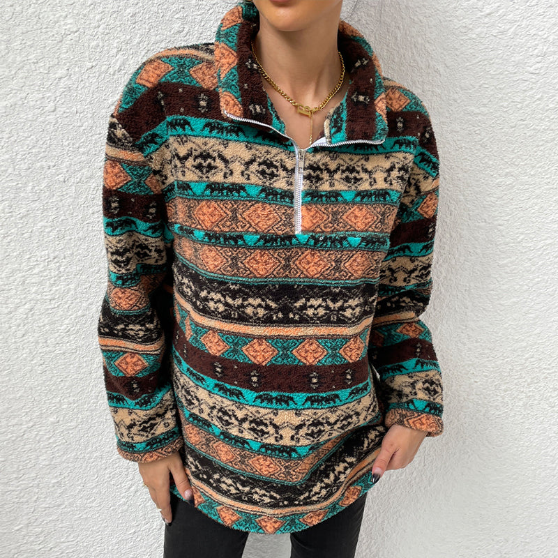 Turtleneck Zip Sweatshirt