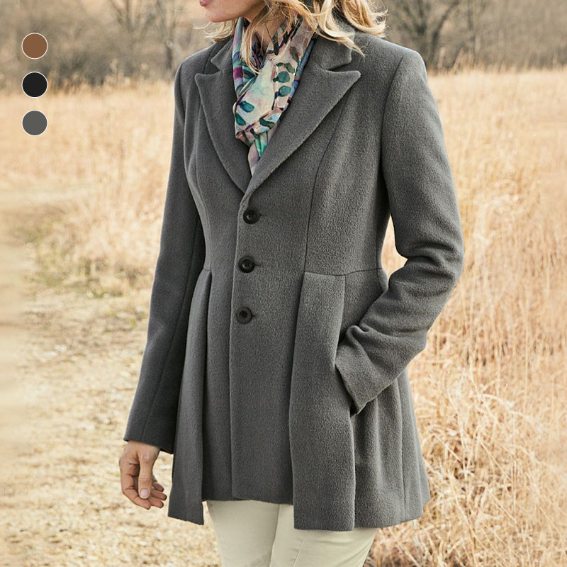 Solid Color Tweed Coat