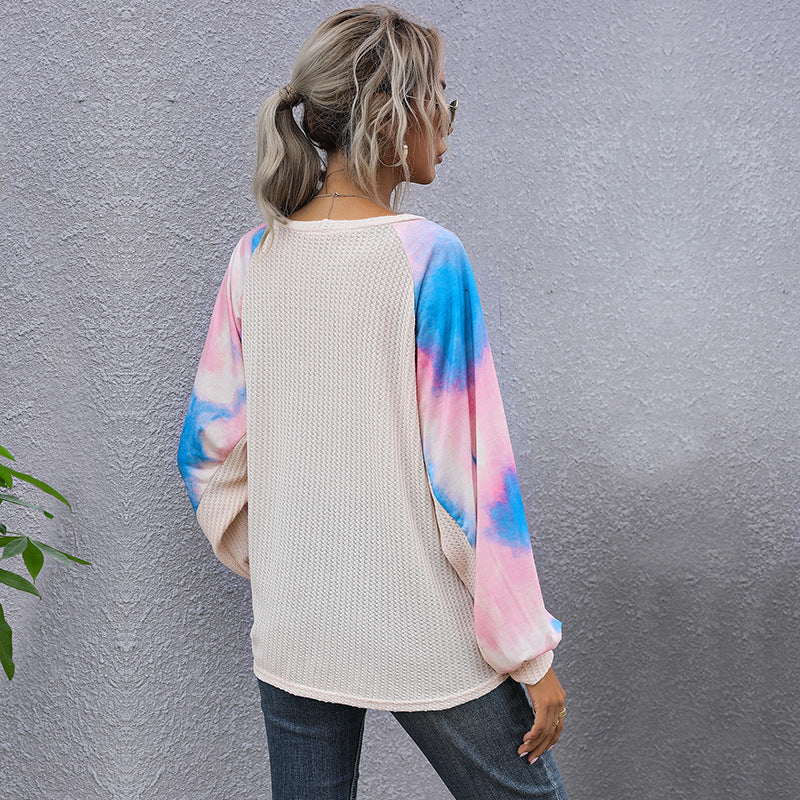 Tie-dye Crew Neck Panel T-shirt