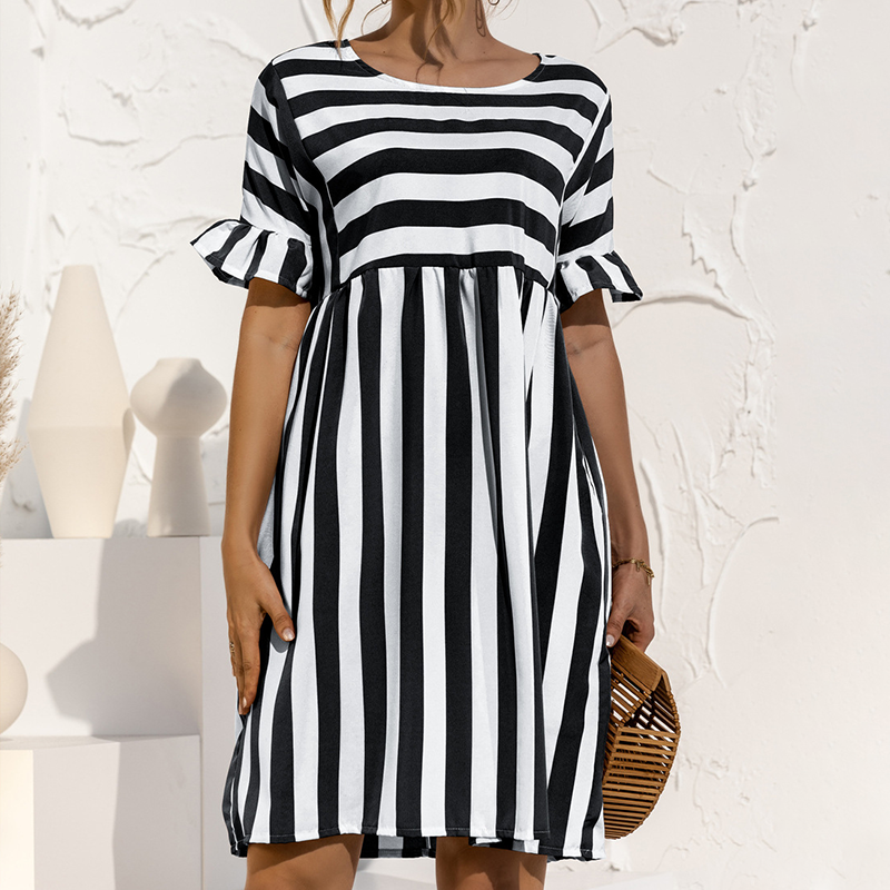 Ruffled Striped Dress