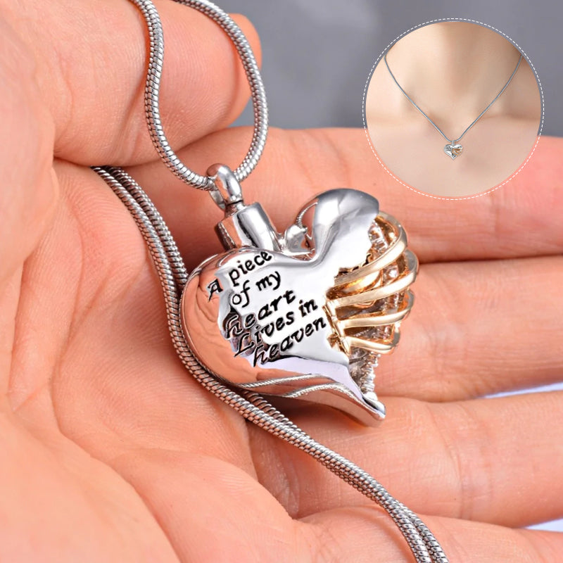Heart Cremation Urn Necklace Pendant for Human Ashes