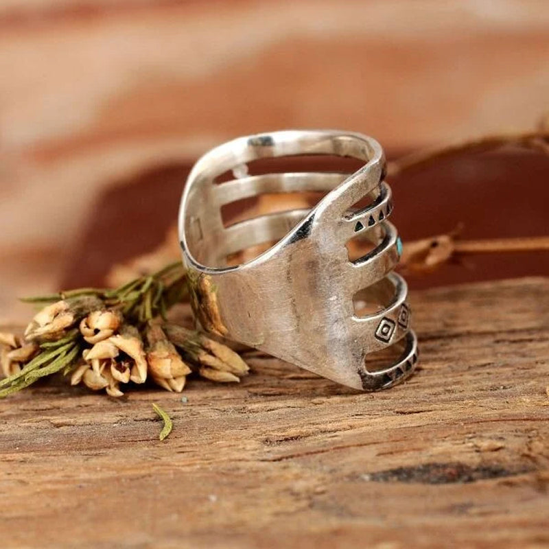 Silver Star Moon Sun Ring