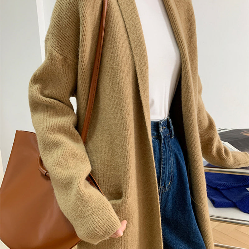Slouchy Long Pure Wool Cardigan