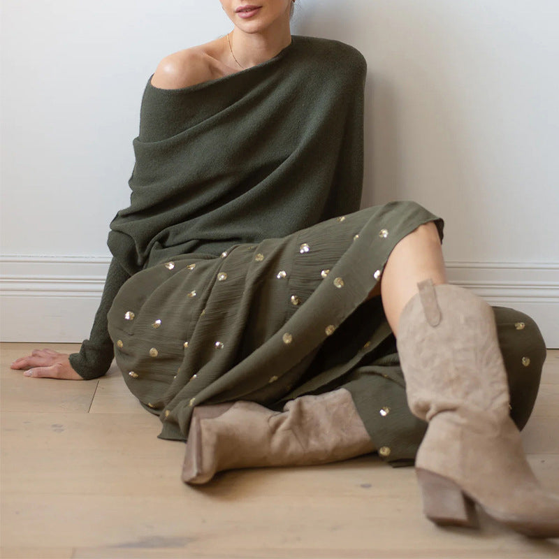 Asymmetric Draped Sweater