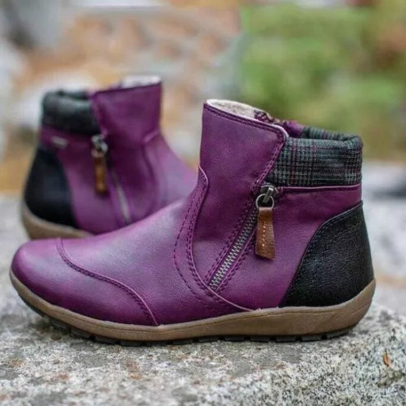 Women's waterproof zip-up boots