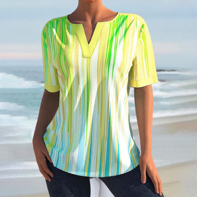 V Neck Gradient T-Shirt